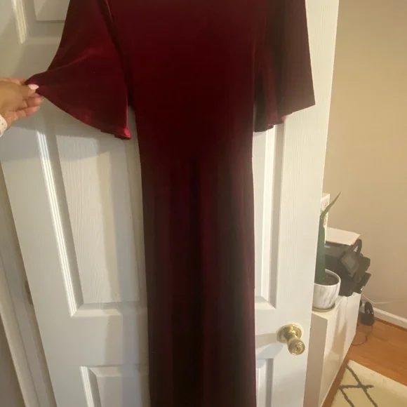 Velour Holiday Maxi-Wrap Dress - Picture 6 of 6